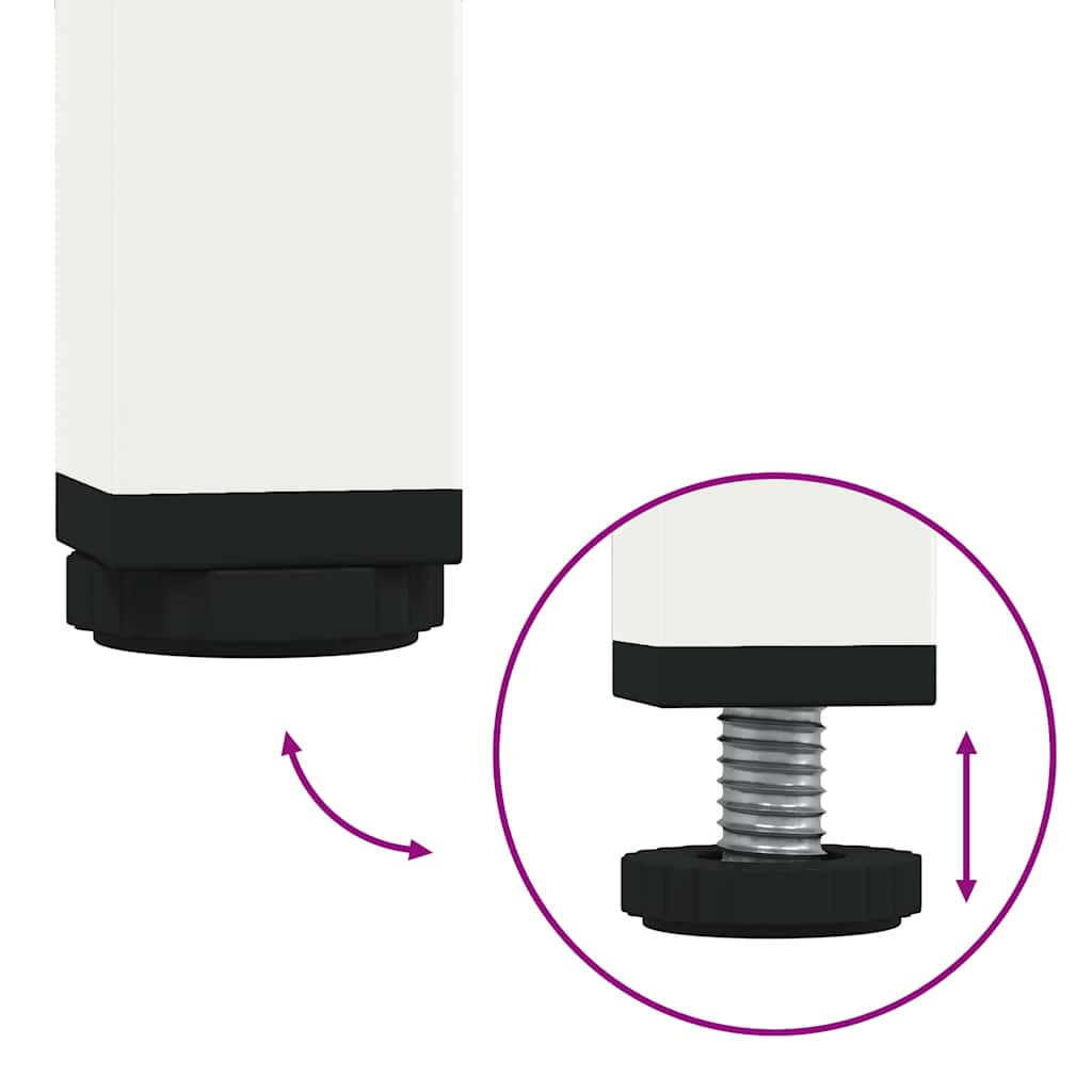 Sengeborde stk. 36x39x50,5 cm stål - hvid, 2 - number 10.