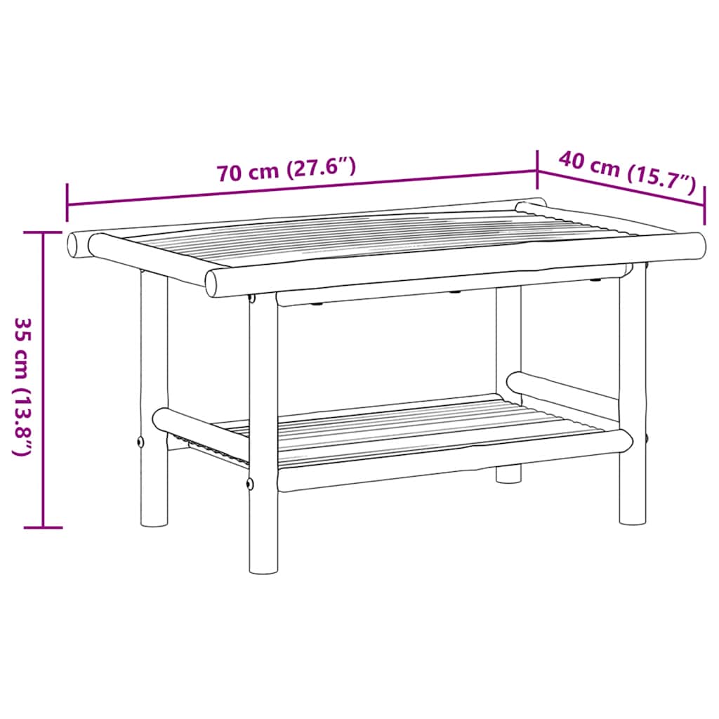 Sofabord bambus - 70 x 40 x 35 cm, 1 - number 8.