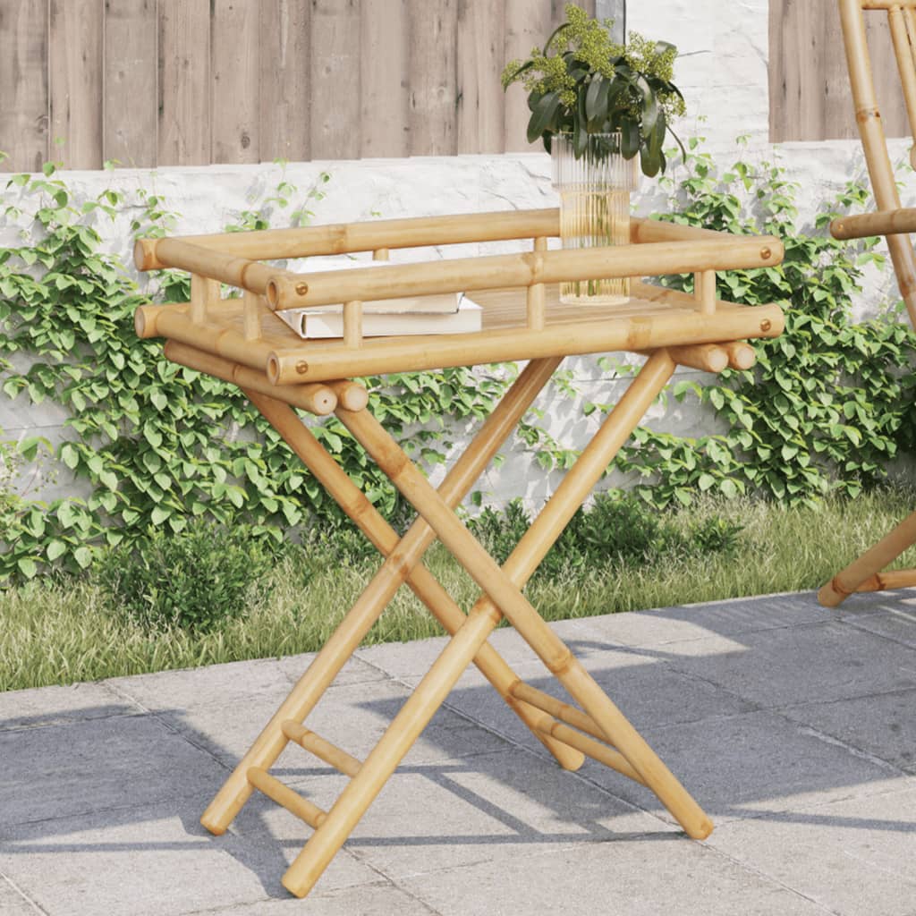 Foldbart bakkebord 60x40x68 cm bambus - 60 x 40 x 68 cm (l x b x h) - number 1.