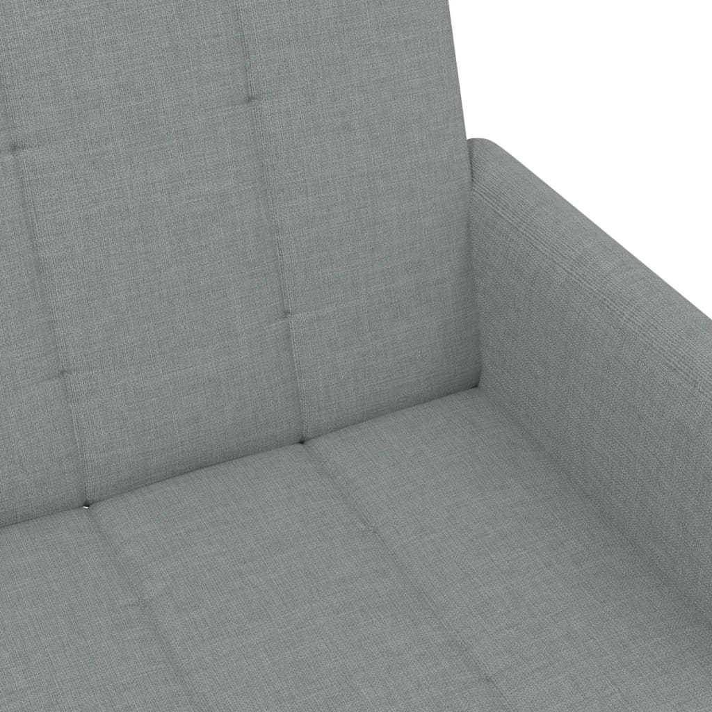 2-personers bäddsoffa med fotpallstyg - ljusgrå, med armstöd - number 9.