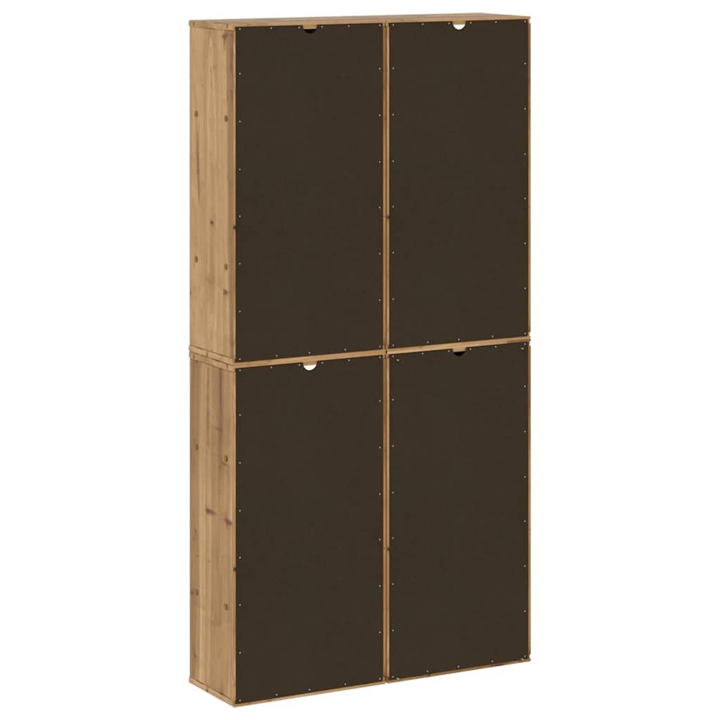 Sidekabinetter 4 stk odda 40x24x79 cm massivt fyrretræ - naturfarvet, 1, 4 shelves 4 drawers - number 8.