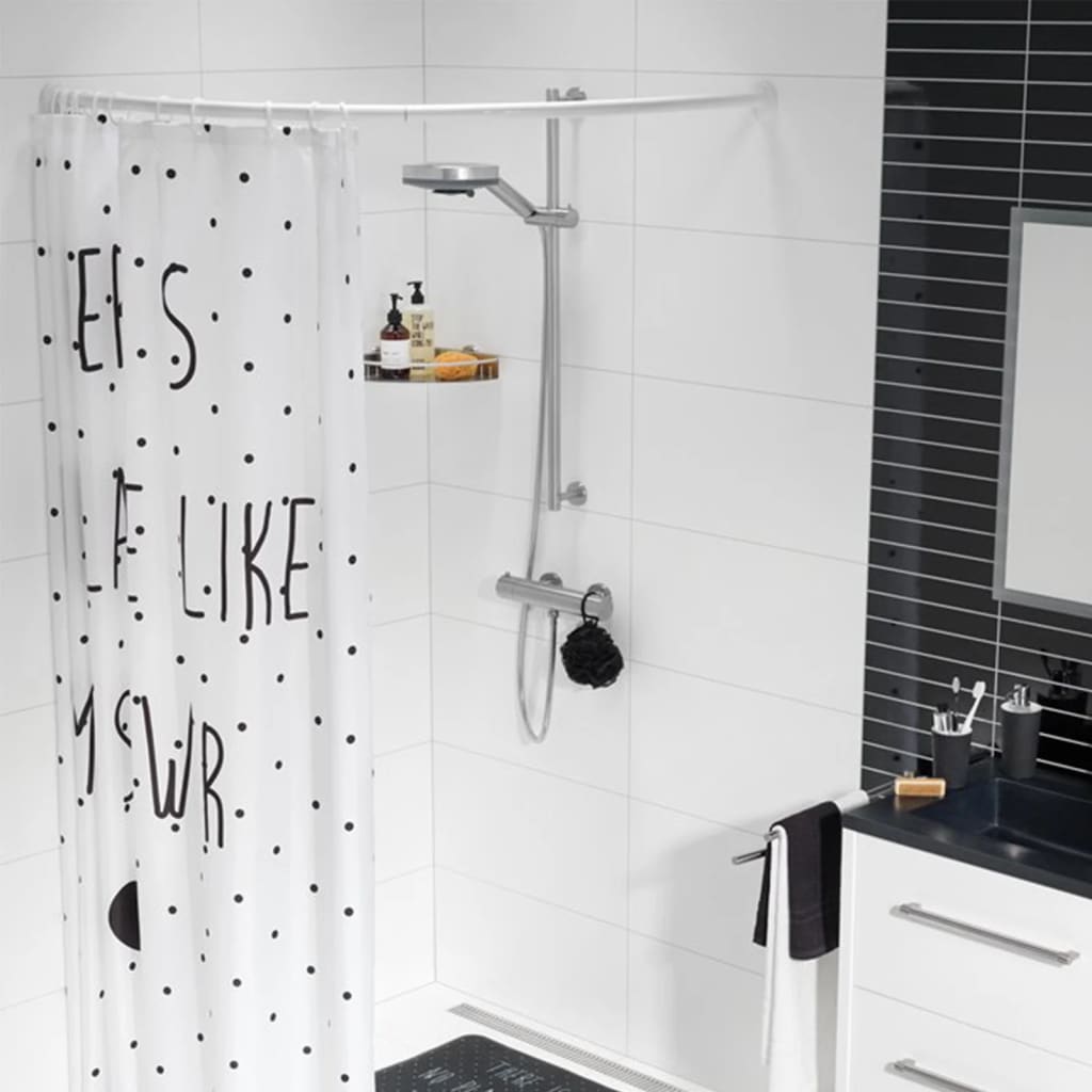 Sealskin bruseforhængsstang buet hvid - number 1.