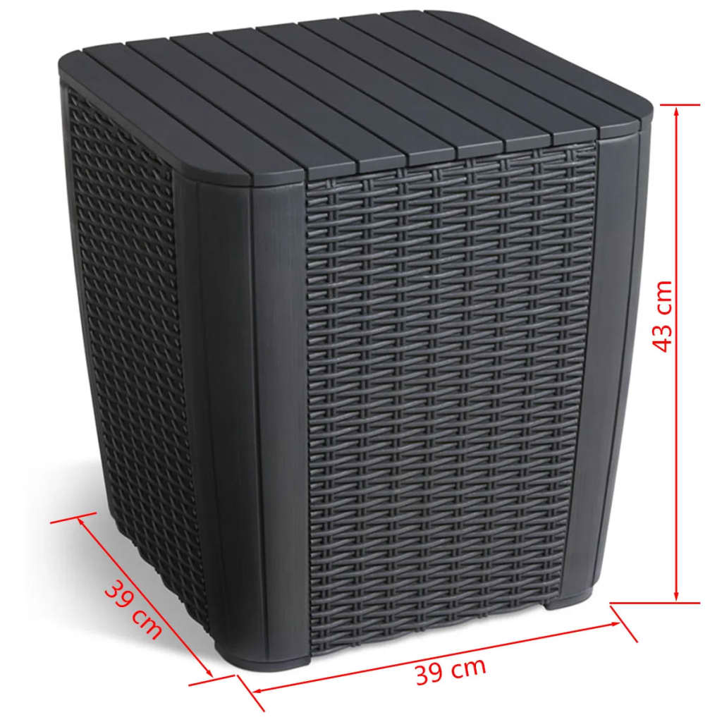 Keter utendørs sidebord luzon rund rotting grafittgrå - number 2.