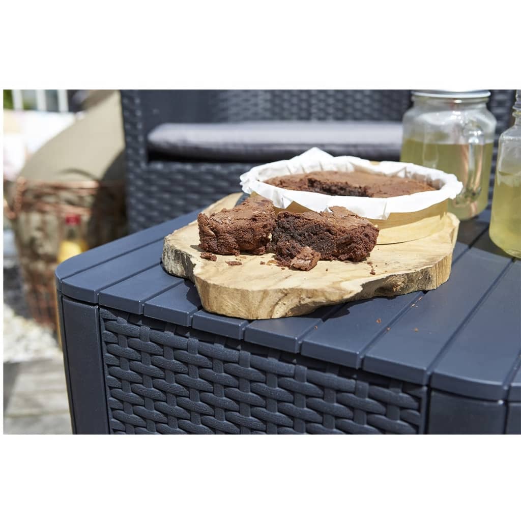 Keter udendørs sidebord luzon - grafitgrå, 39 x 39 x 43 cm, 1, fladt kurveflet - number 4.