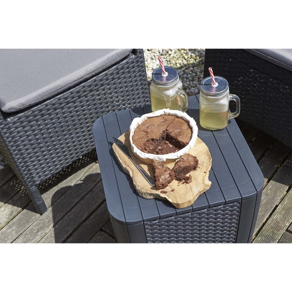 Keter udendørs sidebord luzon - grafitgrå, 39 x 39 x 43 cm, 1, fladt kurveflet - number 3.