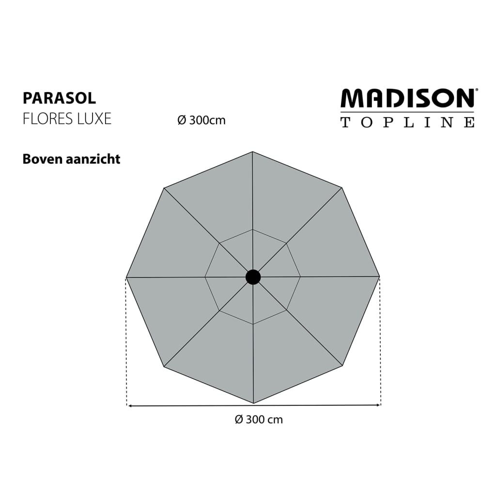 Madison parasol flores luxe 300 cm kierros - salvy green, 1 - number 7.