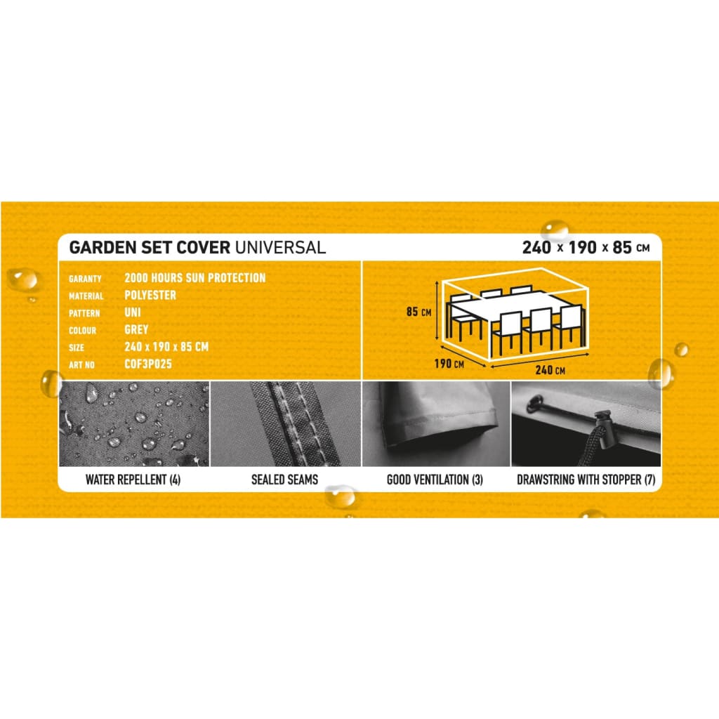 Madison utemøbeltrekk grå - 240 x 190 x 85 cm, 1 - number 12.