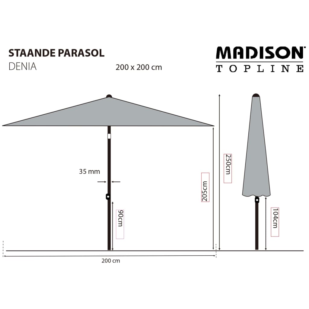 Madison parasol denia 200x200 cm ecru colored - number 6.