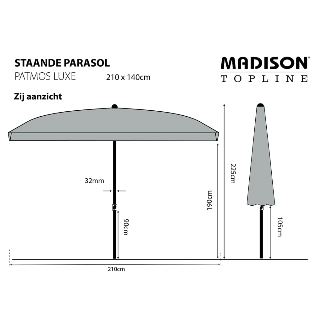 Madison suncobran patmos luxe 210x140 cm pravokutni - number 6.