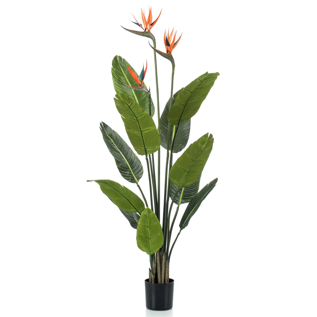 Emerald artificial bird of paradise plant in pot with flowers 120 cm - number 2.