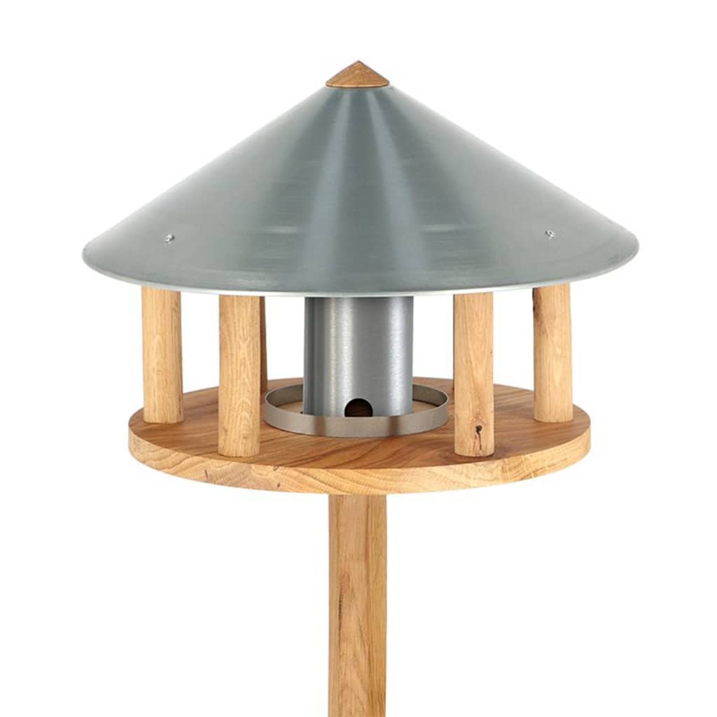 Mangeoire à oiseaux design esschert avec silo à nourriture et toit rond en zinc - number 2.