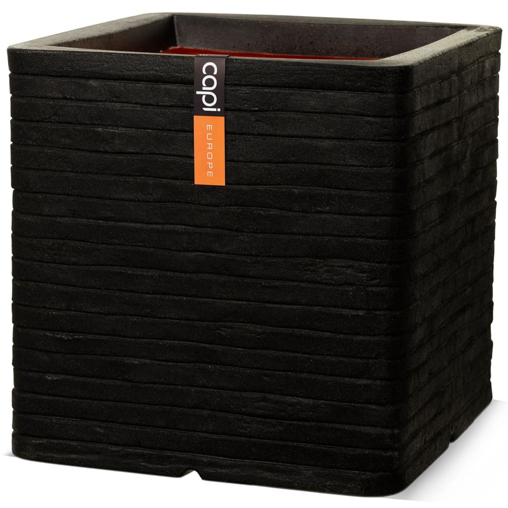 Capi planter nature row 40x40 cm square black kblro903 - number 1.