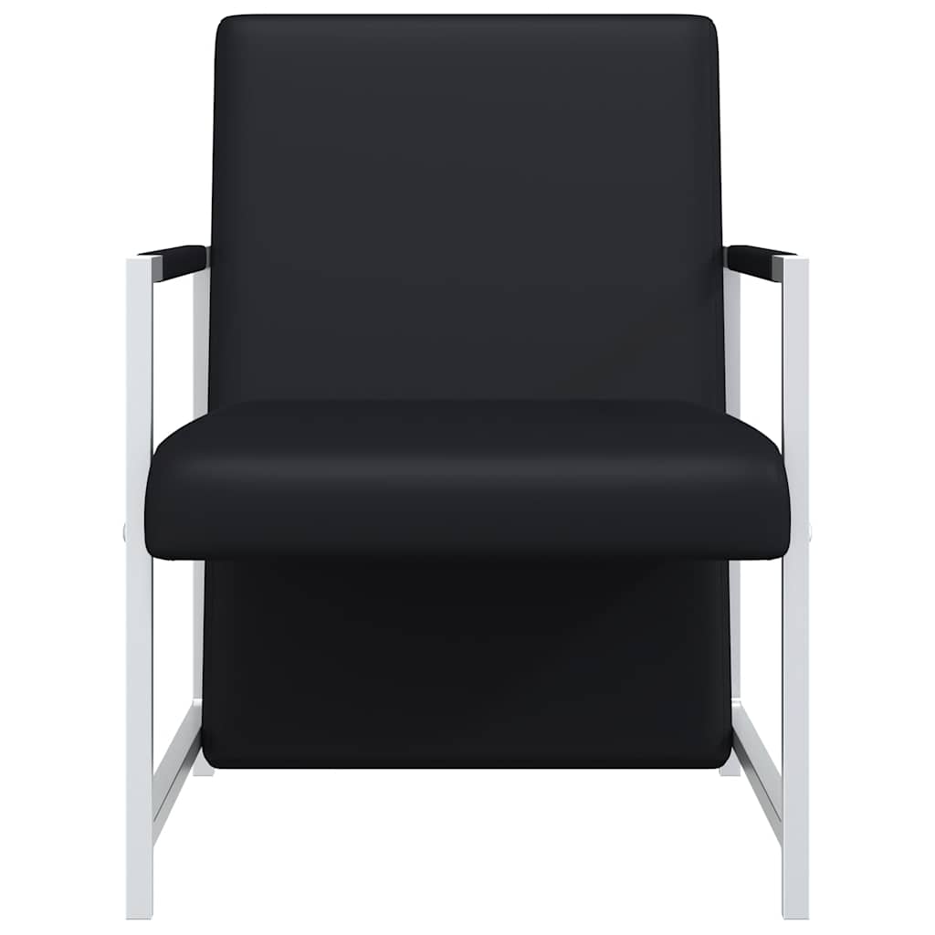 Fotelja kom. s kromiranim okvirom umjetna koža - crna, 2 - number 4.