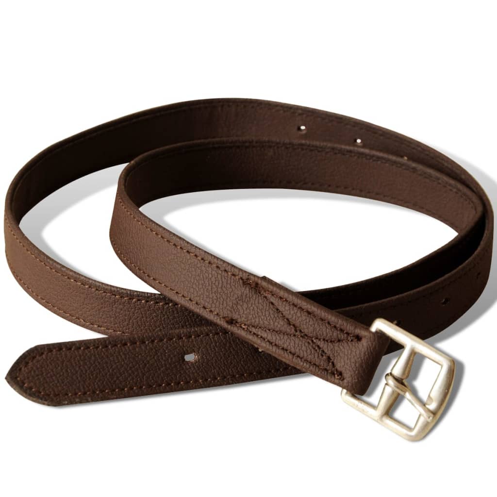 5-i-1 sadelsæt til heste 16" ægte læder brun 14 cm - number 4.