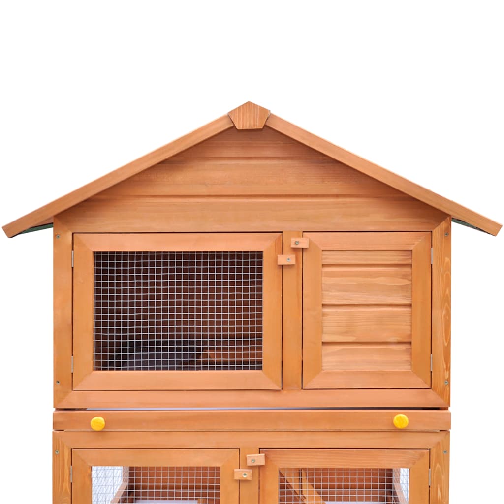 Cage à lapin d'extérieur pour petits animaux 3 niveaux en bois - number 4.