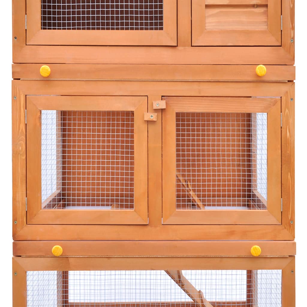 Cage à lapin d'extérieur pour petits animaux 3 niveaux en bois - number 5.