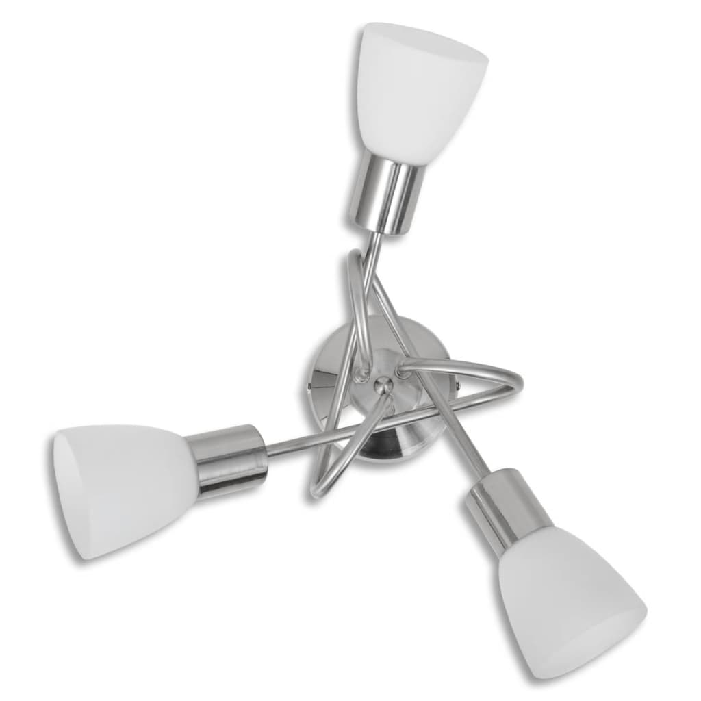 Plafonnier avec abat-jour en verre 3 ampoules e14 - number 4.