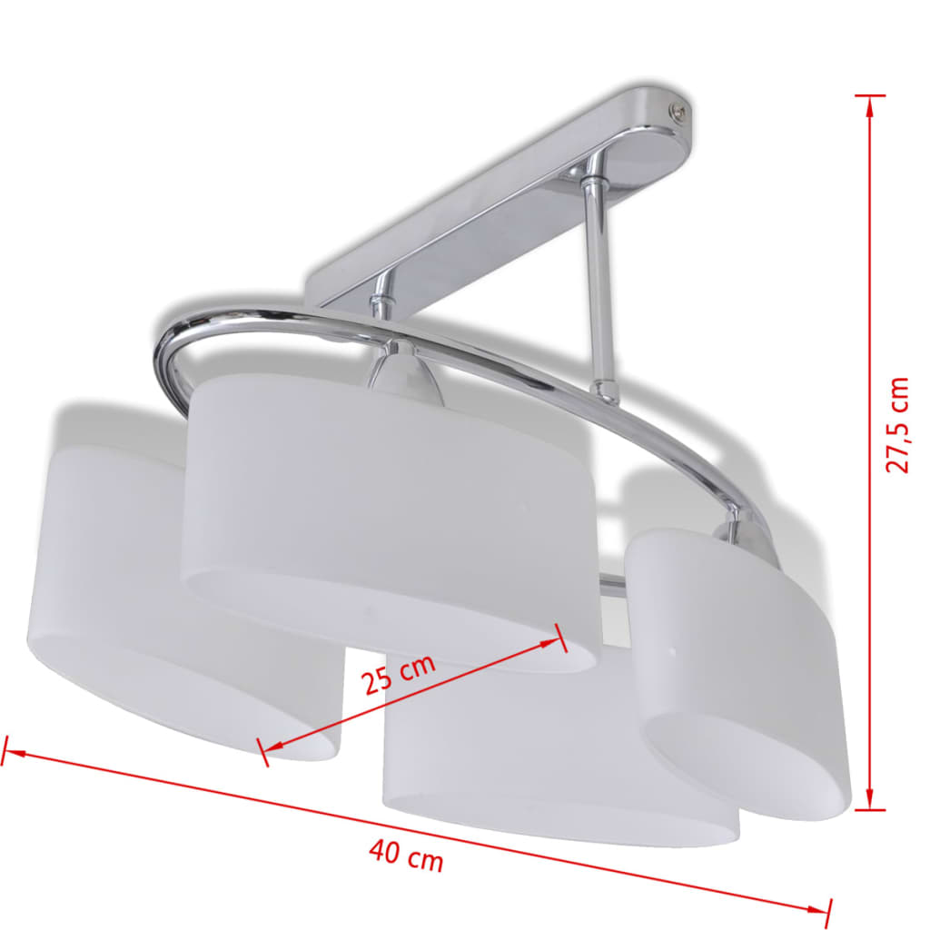 Plafonnier chromé avec quatre sources lumineuses - number 6.