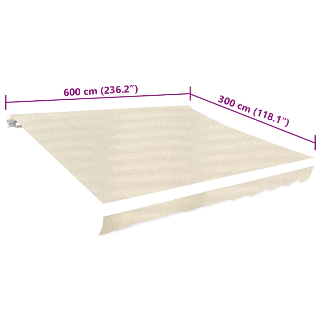 Awning cloth 6x3 m cream-colored (frame not included) - cream, 600 x 300 cm, 1 - number 5.