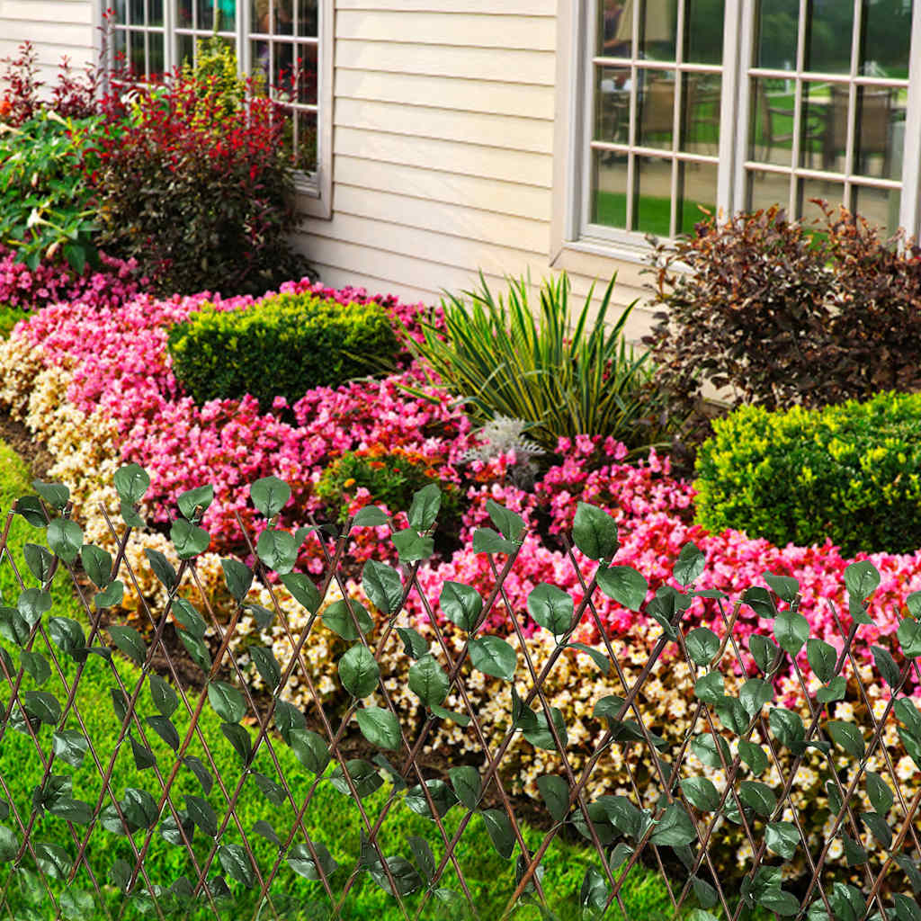 Ograda od vrbe s rešetkom s umjetnim lišćem 5 kom. 180 x 90 cm - number 4.