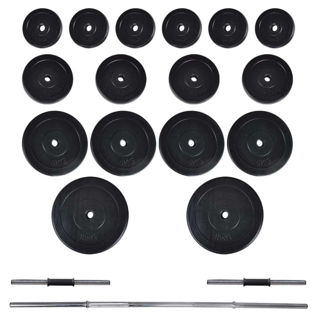 Skivstång + 2 hantlar 60,5 kg - number 5.