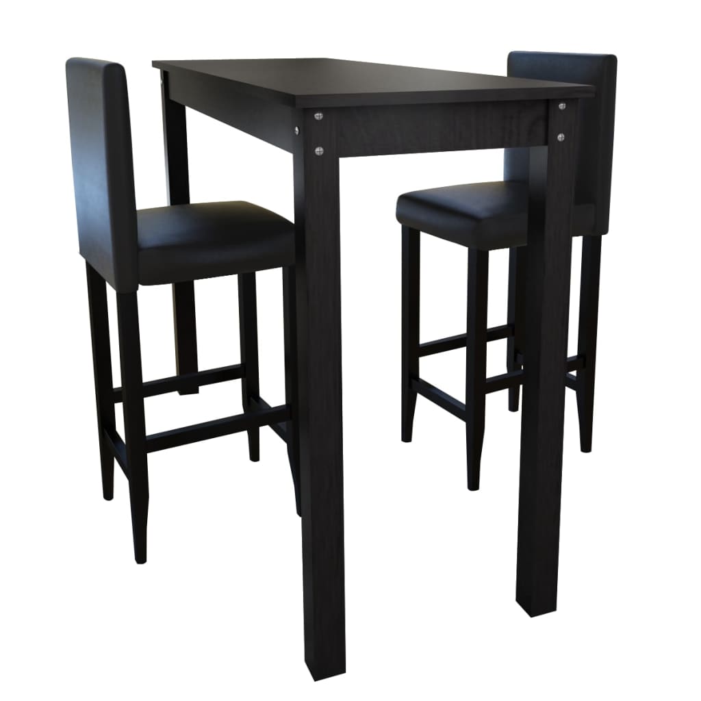 160727 barstol 2-pak london, herunder stort bord sort - 115 cm, 2 - number 1.