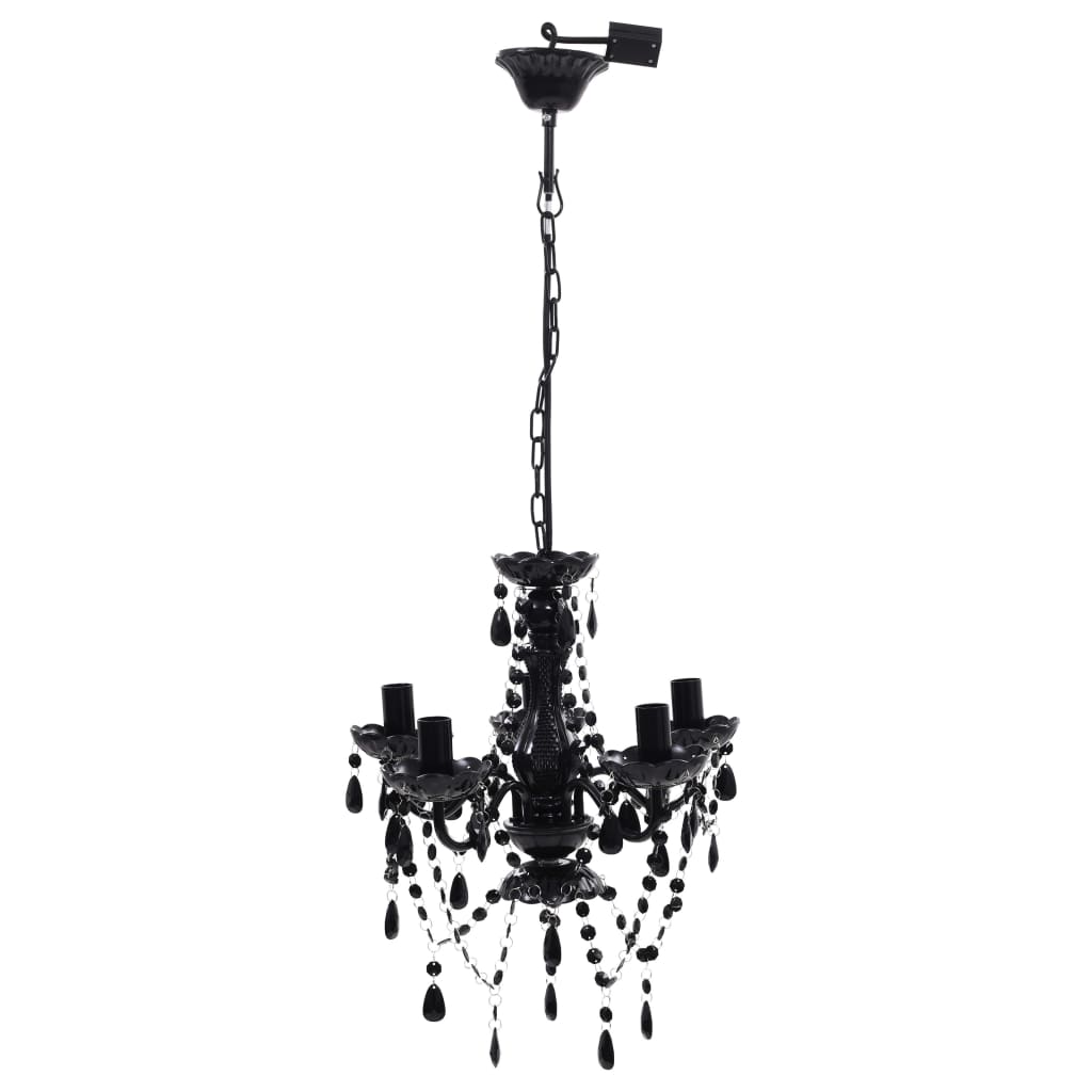Lustre en cristal 5 ampoules noir - number 2.