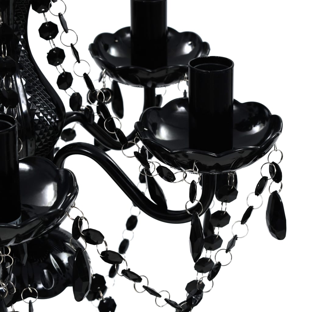 Lustre en cristal 5 ampoules noir - number 4.