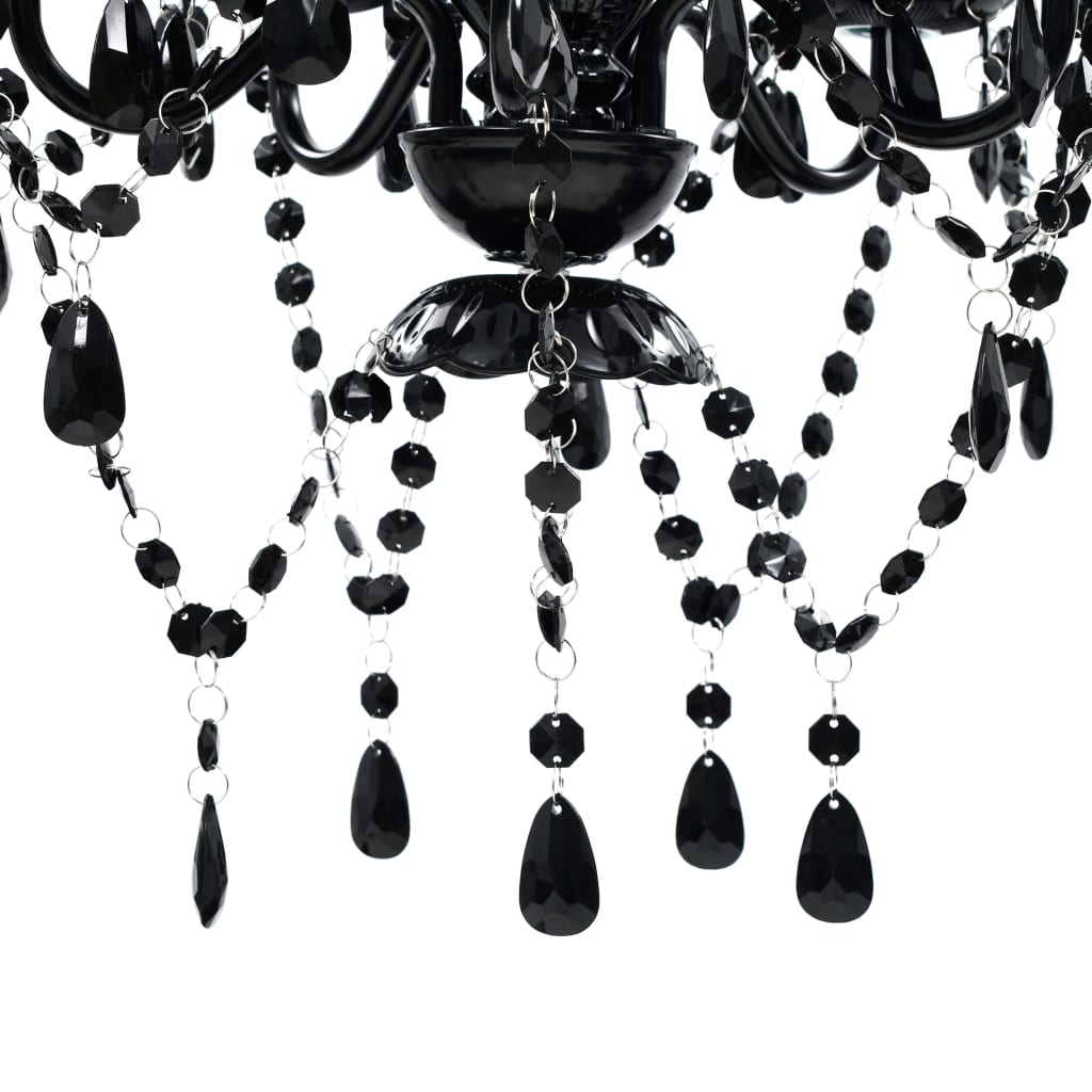 Lustre en cristal 5 ampoules noir - number 6.