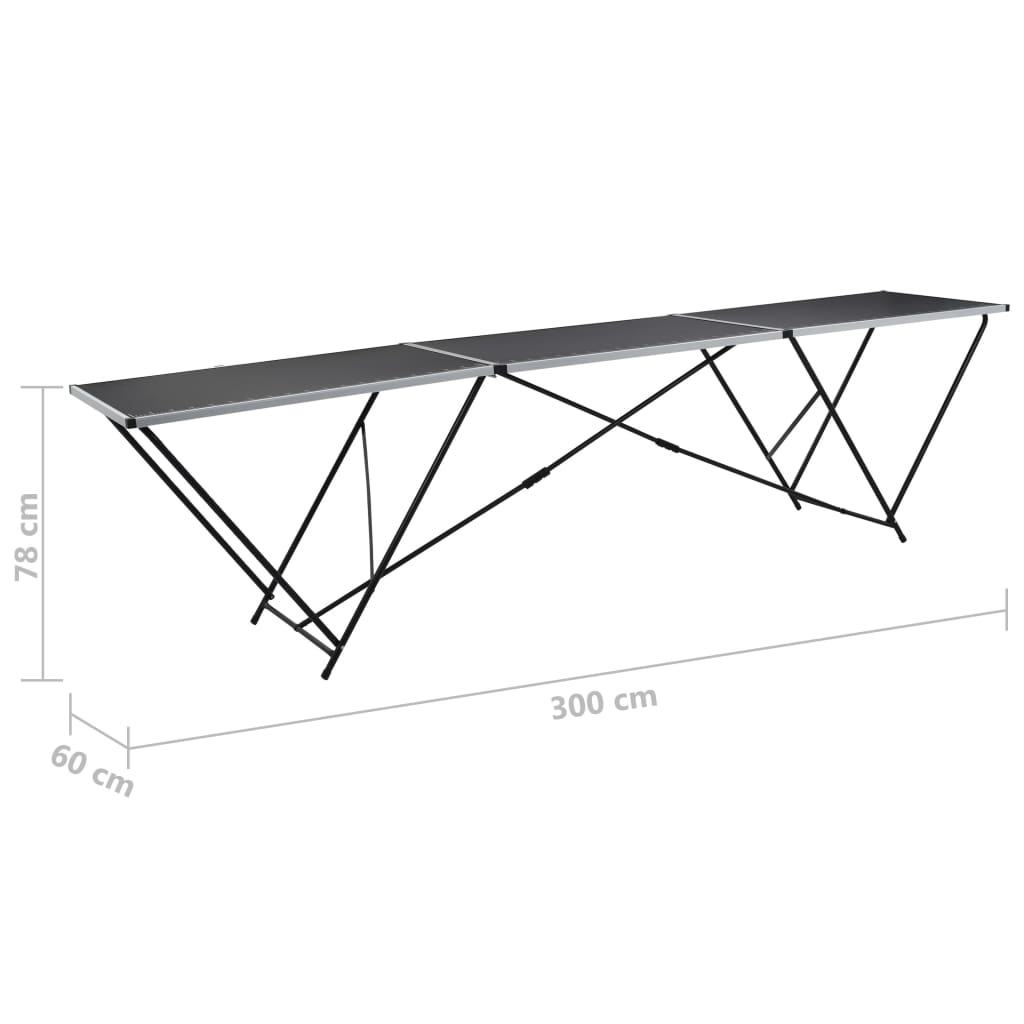 Klapbord til tapetsering mdf og aluminium 300x60x78 cm - number 11.
