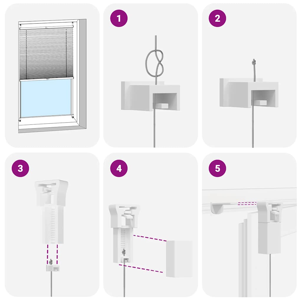 Plisserede blinde 50x150 cm hvid - number 6.