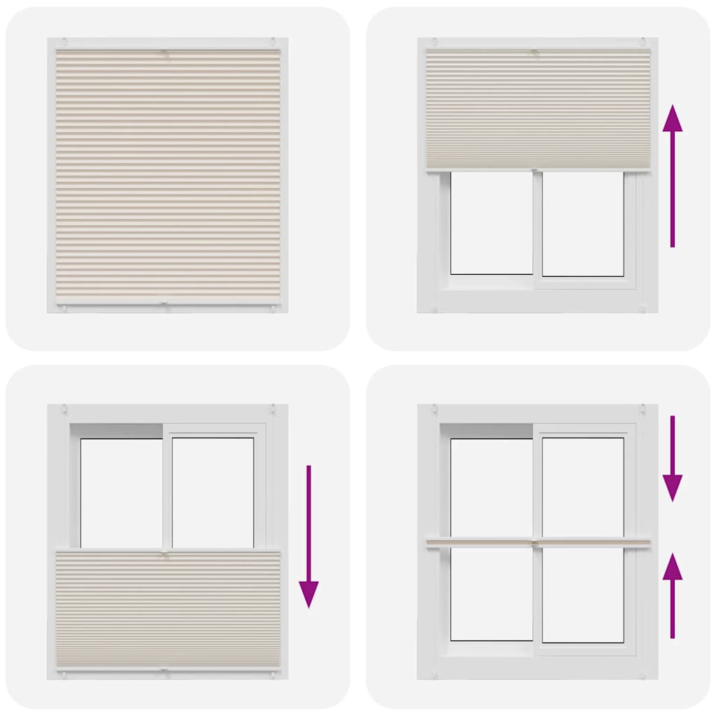 Plisseret blind 100x125 cm creme - number 6.