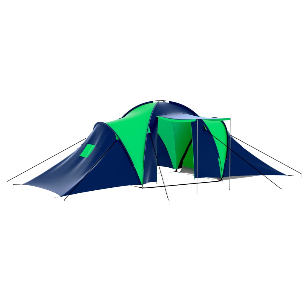9-personers campingtelt stof blå og grøn - number 1.