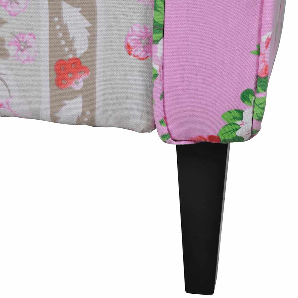 Fotel z tkaniną o wzorze patchworkowym - number 7.