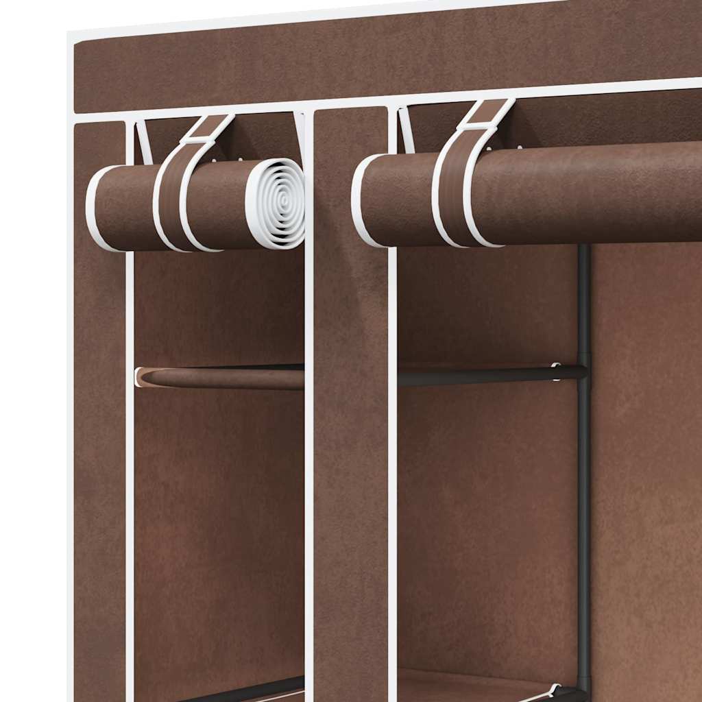 Platneni ormar s pretincima i šipkama 45 x 150 x 176 cm - smeđi, 1 - number 6.