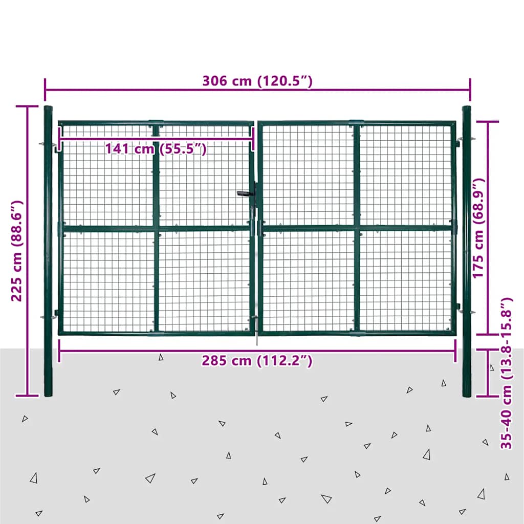 Rešetkasta mrežasta vrata za vrt 289 x 175 cm / 306 x 225 cm - number 10.