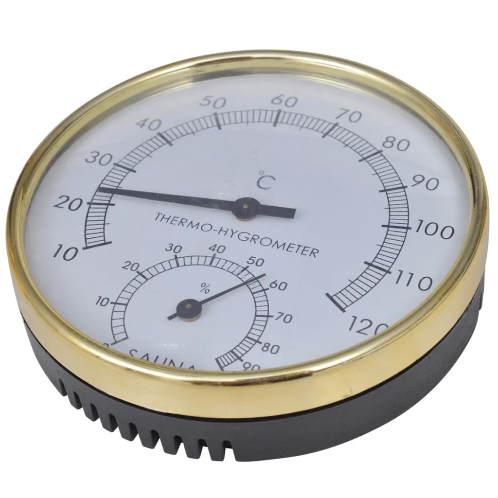 Sauna accessories 5 parts bucket spoon hourglass thermohygrometer - number 5.