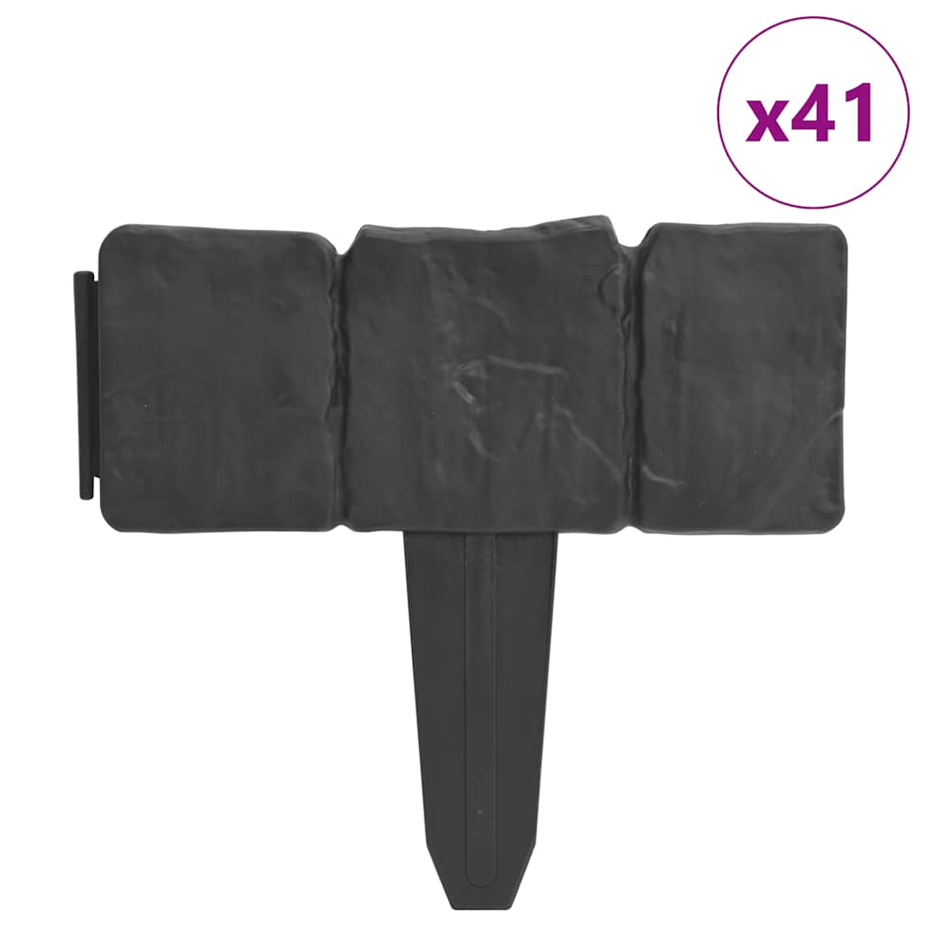 Plænekanter 41 stk. 10 m plast stenlook - number 2.