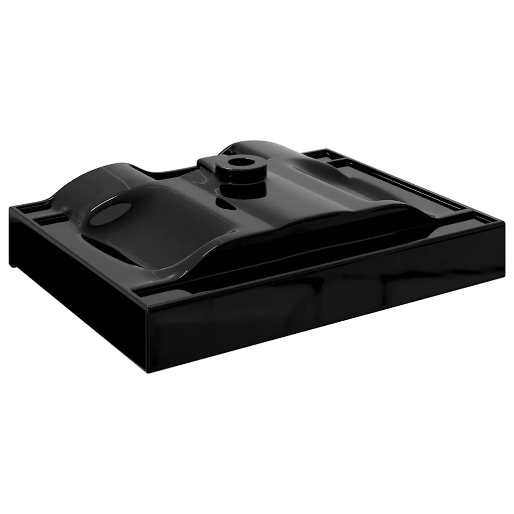 Keramisk firkantet håndvask m. hanehul 60x46 cm - number 4.