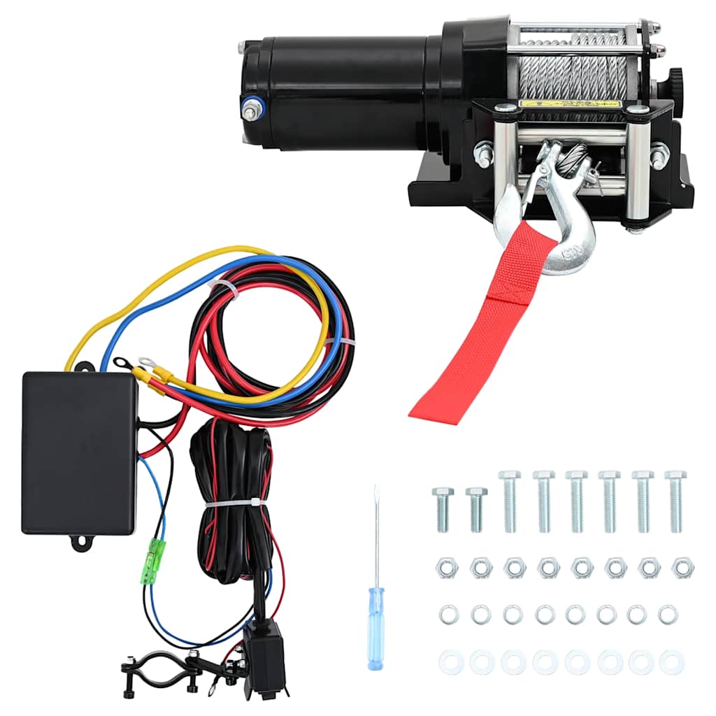 12 v električno vitlo dizalice 1360 kg s montažnom pločom i kotrljajućim valjkom - number 1.