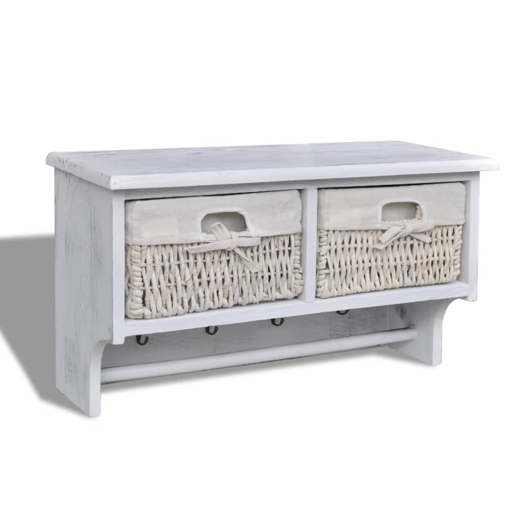 Væghylde 60x23,5x33 cm kejsertræ hvid - number 1.