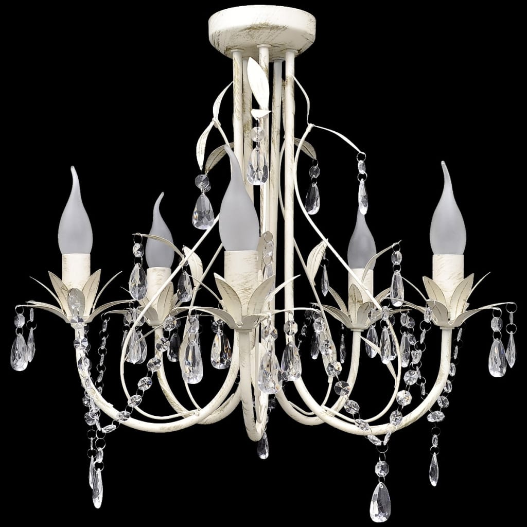 Elegant vedhæng crystal lysekrone med 5 pærestikdåser - number 1.