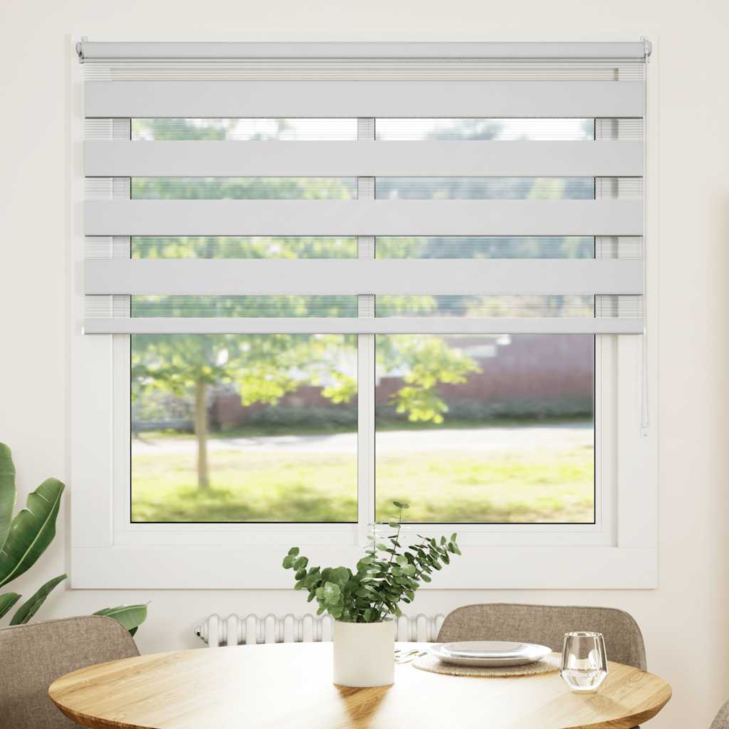 Store enrouleur au motif zèbre 140 x 175 cm blanc - number 1.