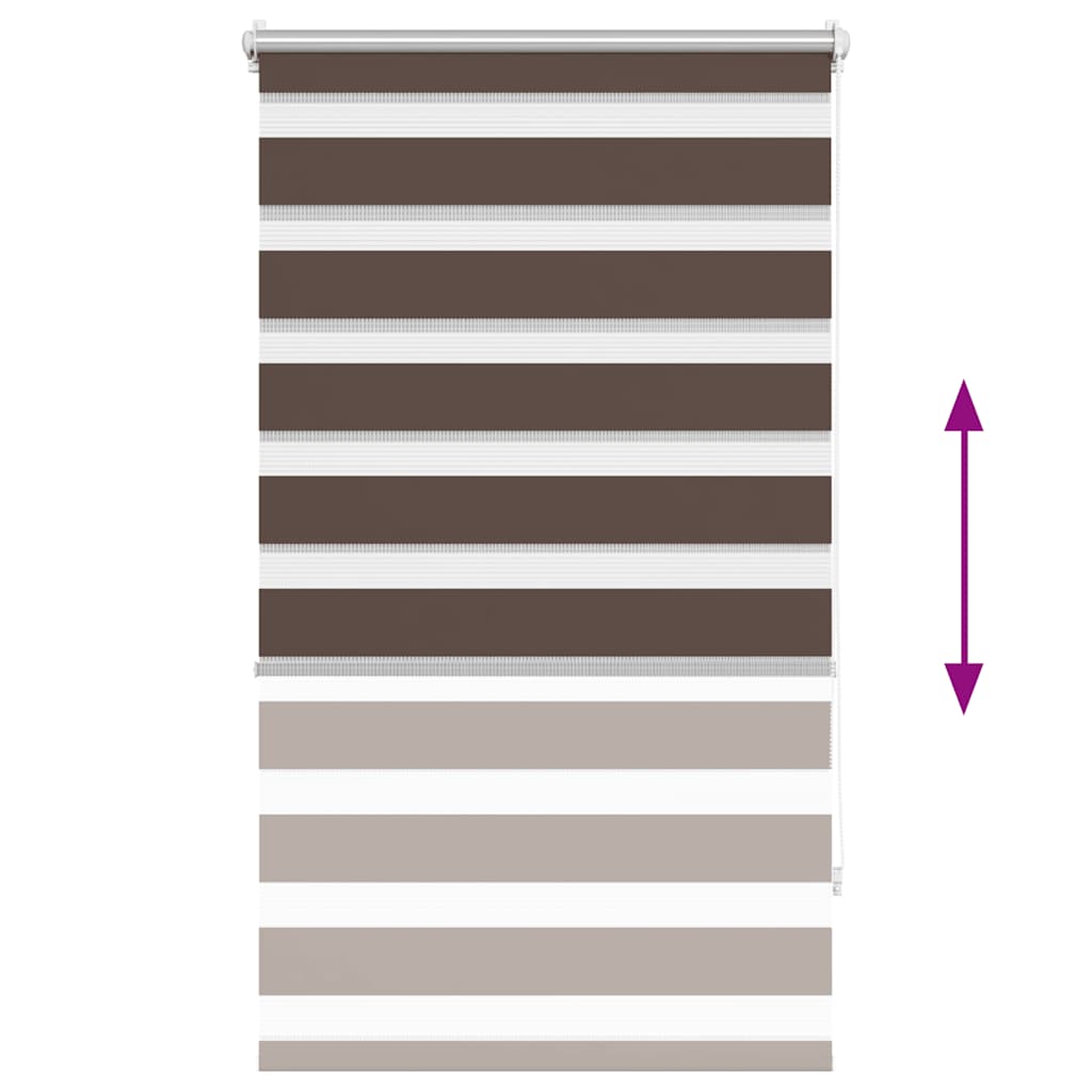 Zebra design roller blind 90 x 150 cm coffee colored - number 4.