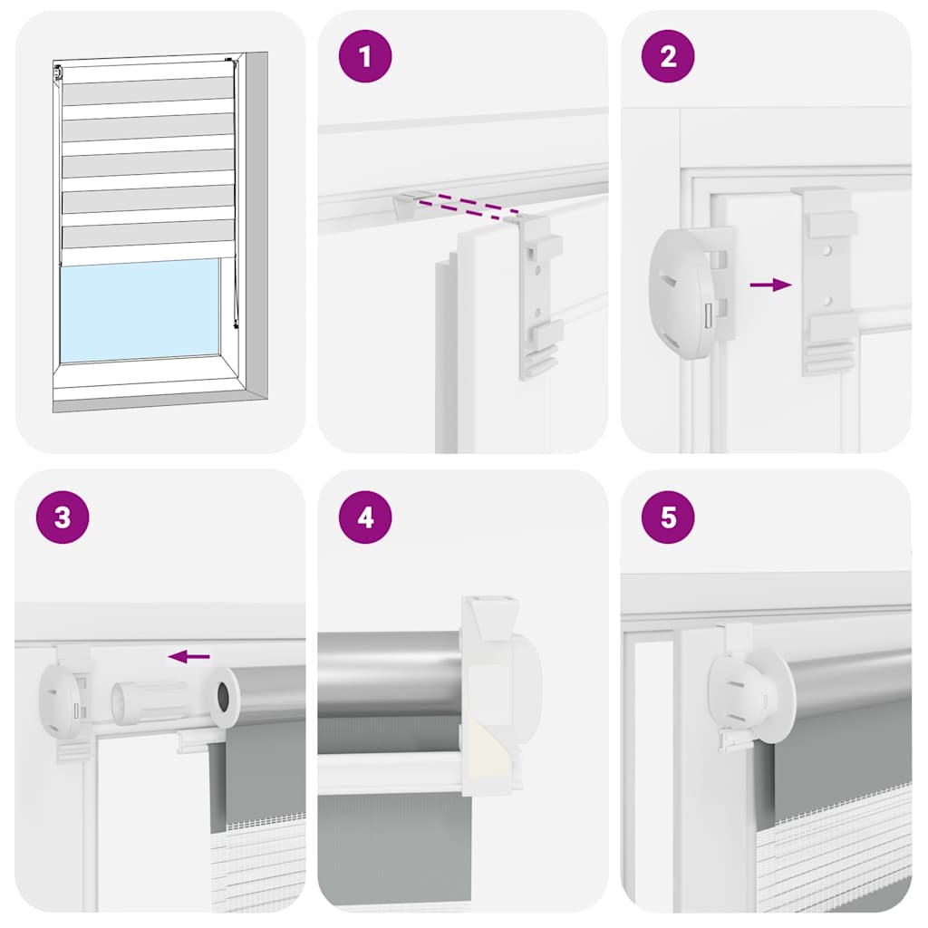 Zebra design roller blind 90 x 150 cm coffee colored - number 5.