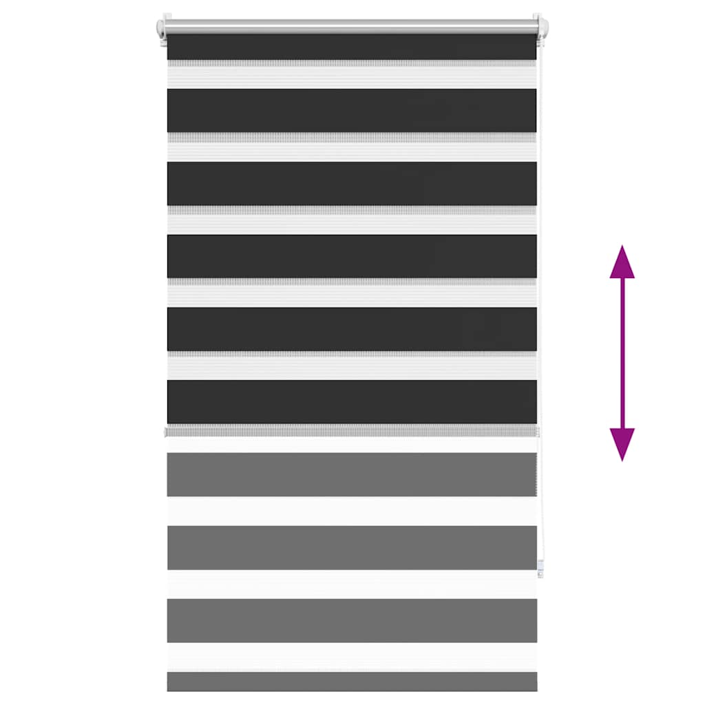 Roller blind zebra design black 90 x 150 cm - number 6.