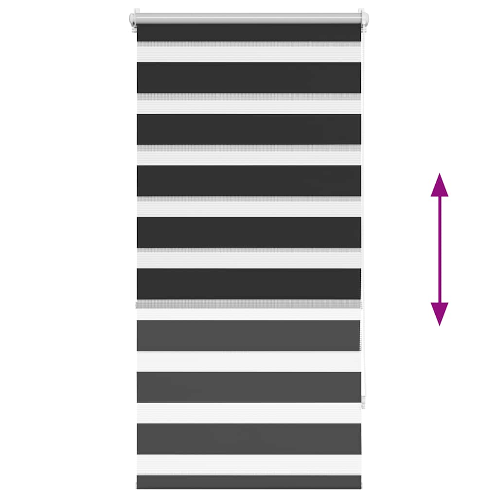 Rullegardin i zebradesign 60 x 120 cm sort - number 6.