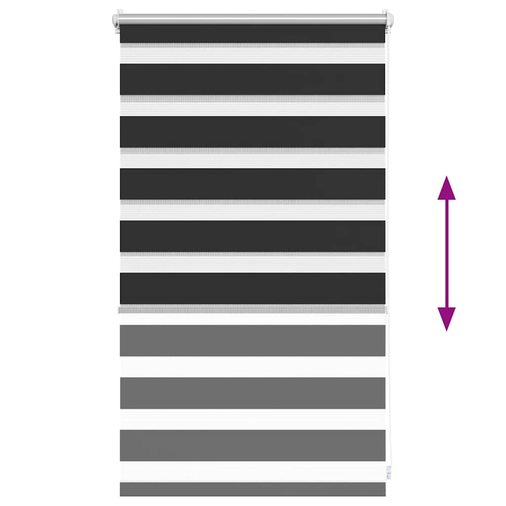 Rullegardin i zebradesign - sort, 50 x 100 cm - number 6.