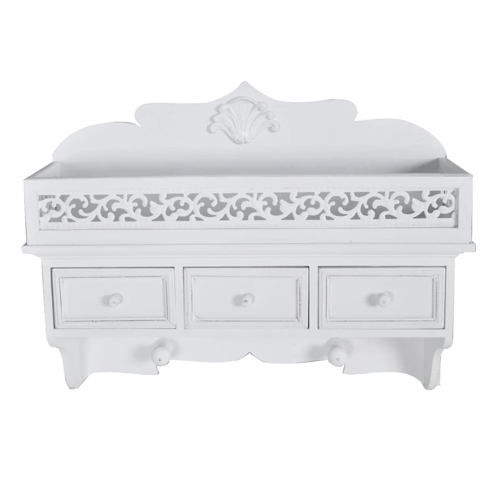 Półka ścienna z 3 szufladami i 2 haczykami - number 2.