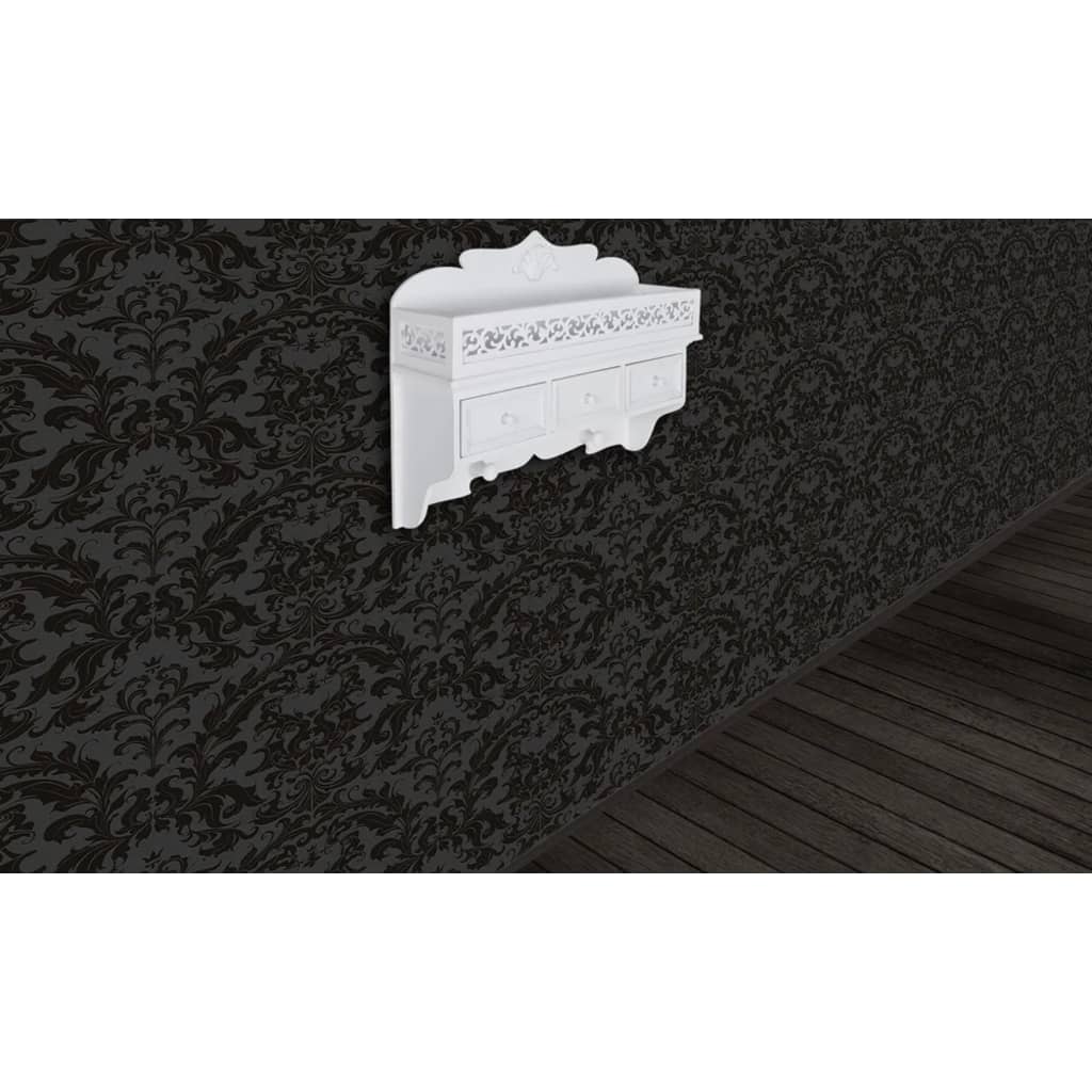 Półka ścienna z 3 szufladami i 2 haczykami - number 3.